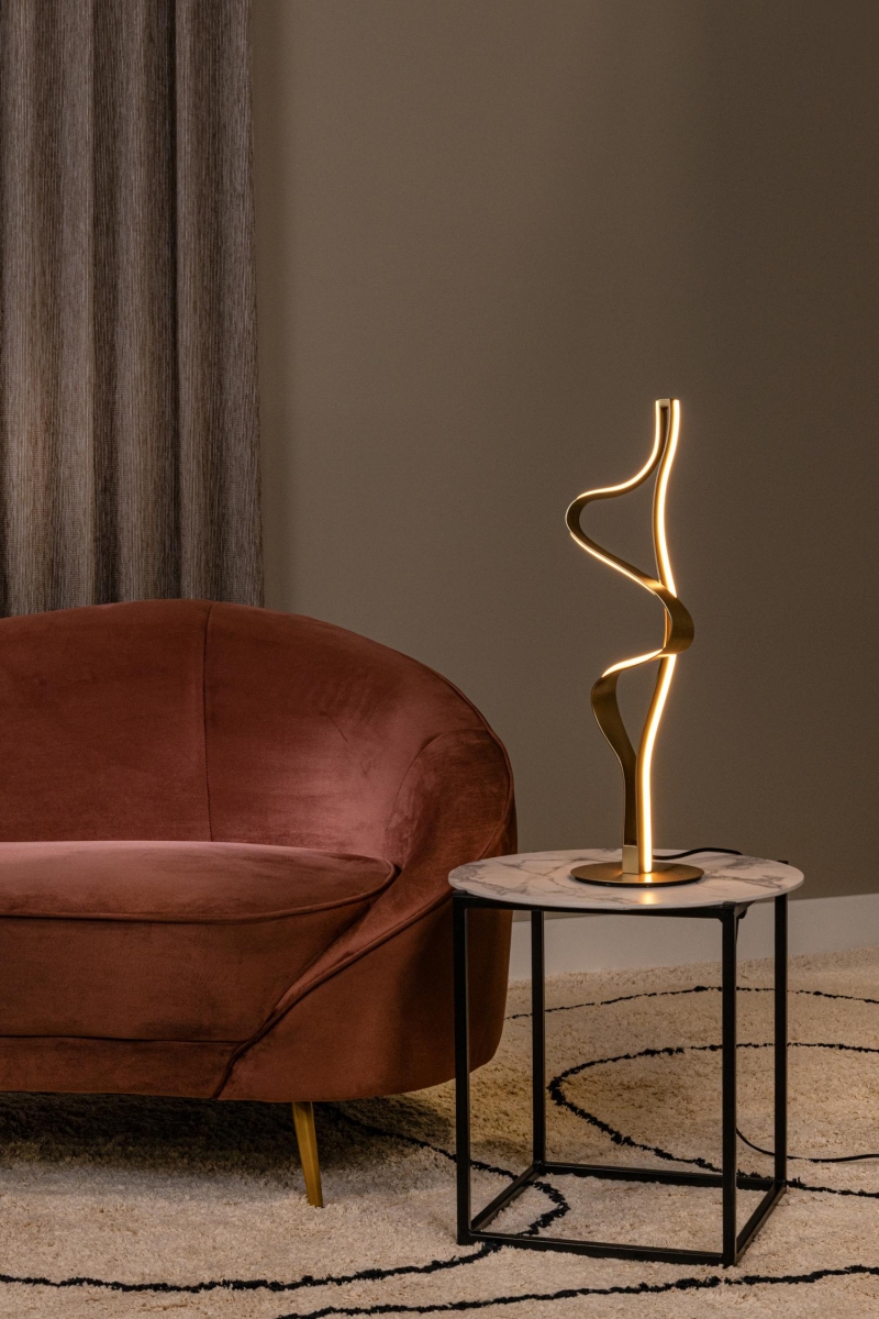 Lucide Premium LAMBADA - Table lamp - LED Dim. - 1x19W 2700K - Matt Gold / Brass